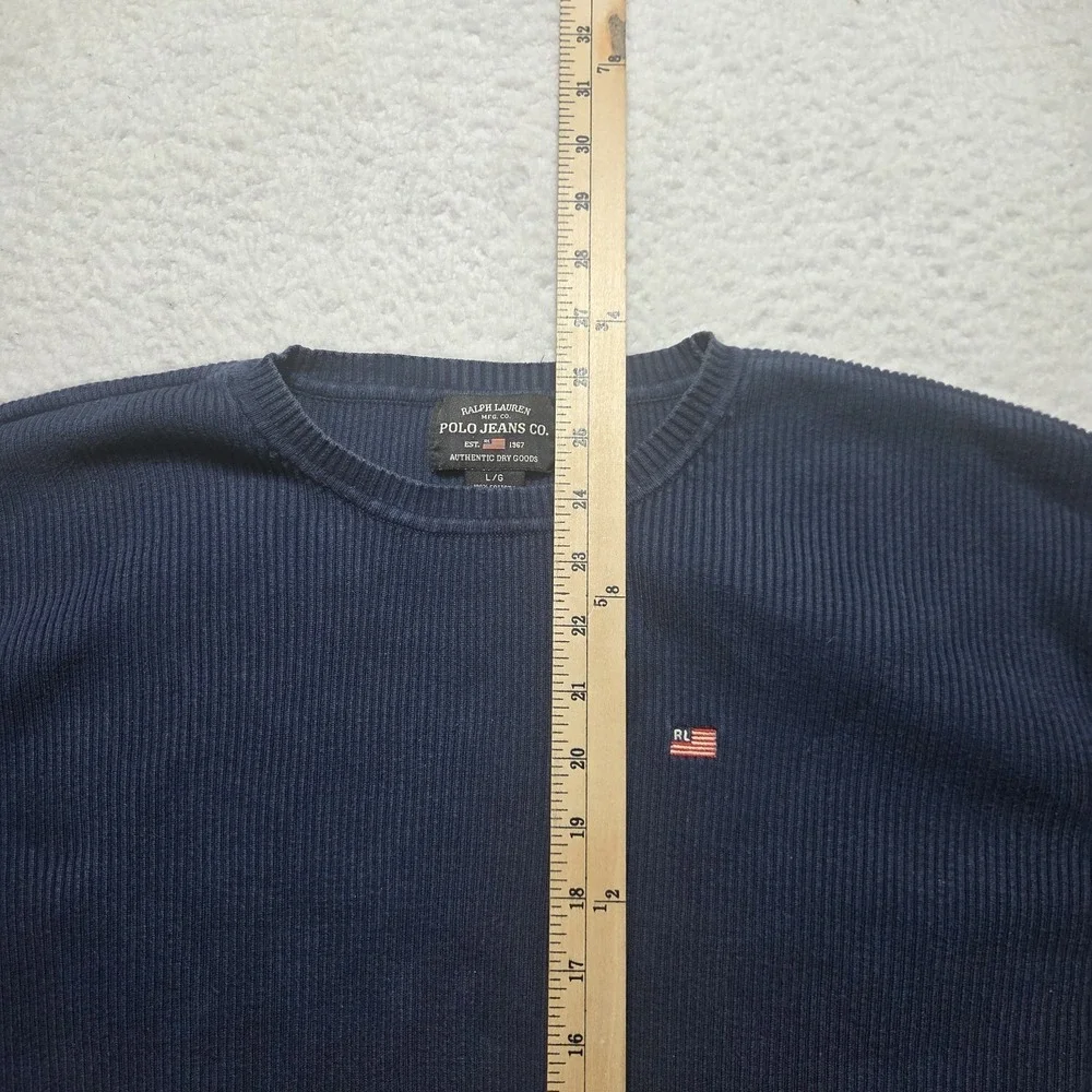 Vintage RL Polo Jeans Company Sweater Men's Size Large Ralph Lauren Y2K‎ Flag